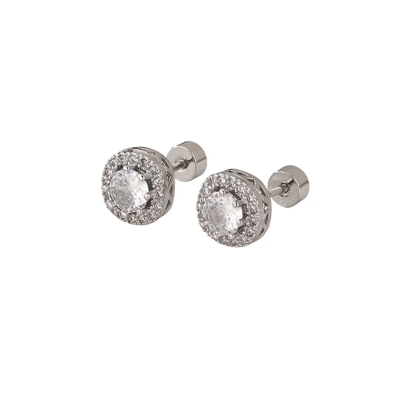 

Круглые серьги-гвоздики из серебряной иглы S925, супер-вспышка, круглые серьги-гвоздики с бриллиантами и цирконом, серьги-гвоздики с улучшенным смыслом