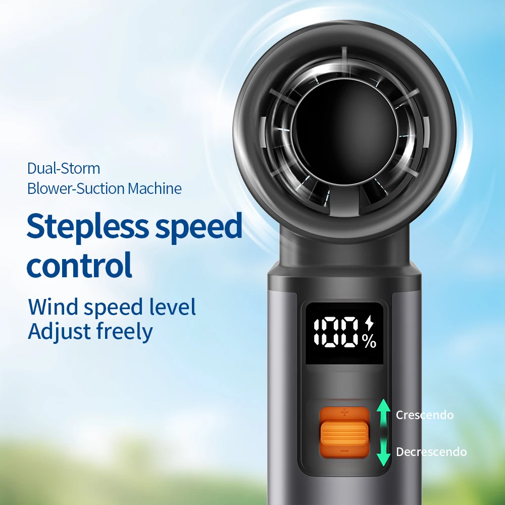 

High Speed Mini Fan 100 Adjustable Speeds 8000mAh Battery Handheld and Desktop Climbing Hook Design Perfect for Travel andSummer