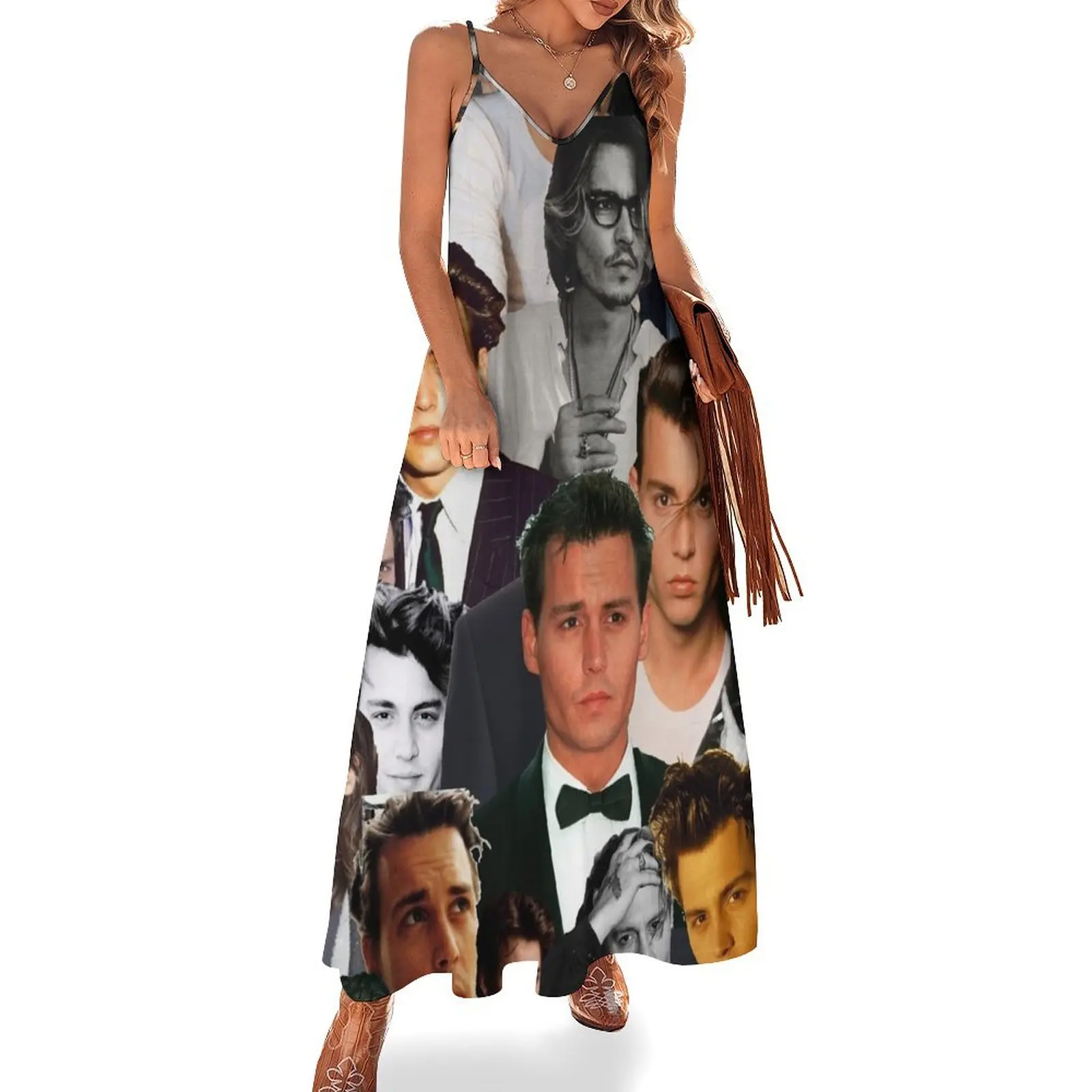 Johnny Depp Collage Sleeveless Dress dress women elegant luxury dresses for women 2025