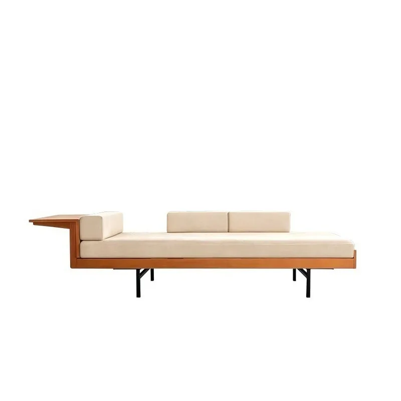 Nordic light luxury solid wood living room small apartment straight row sofa, restaurant hotel club reception to negotiate