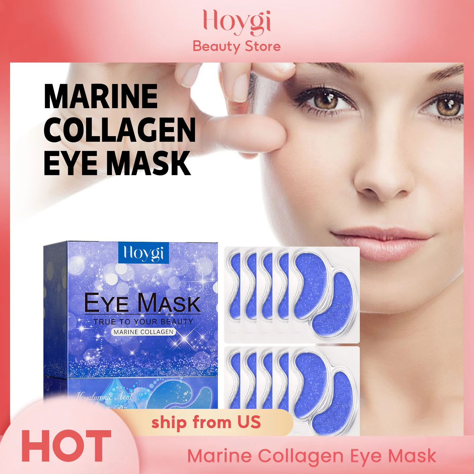 Moist Eye Care Rapid Anti-aging Reduction Deep Penetrate Skin Powerful Anti-wrinkle Brighten Eye Area Marine Collagen Eye Mask