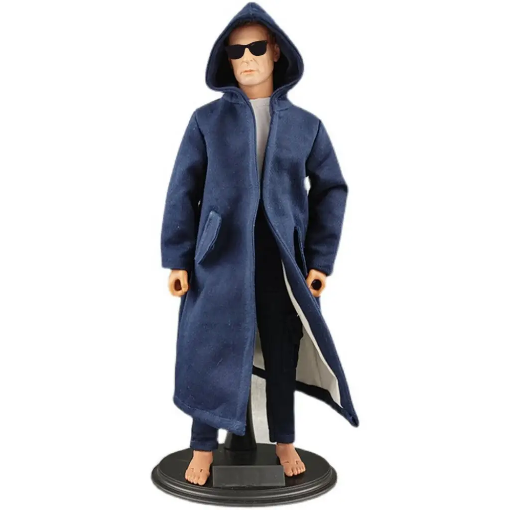 

1/6 Male Hoodie Trench Coat Long Cape Casual Fashion Retro Miniature Costume for