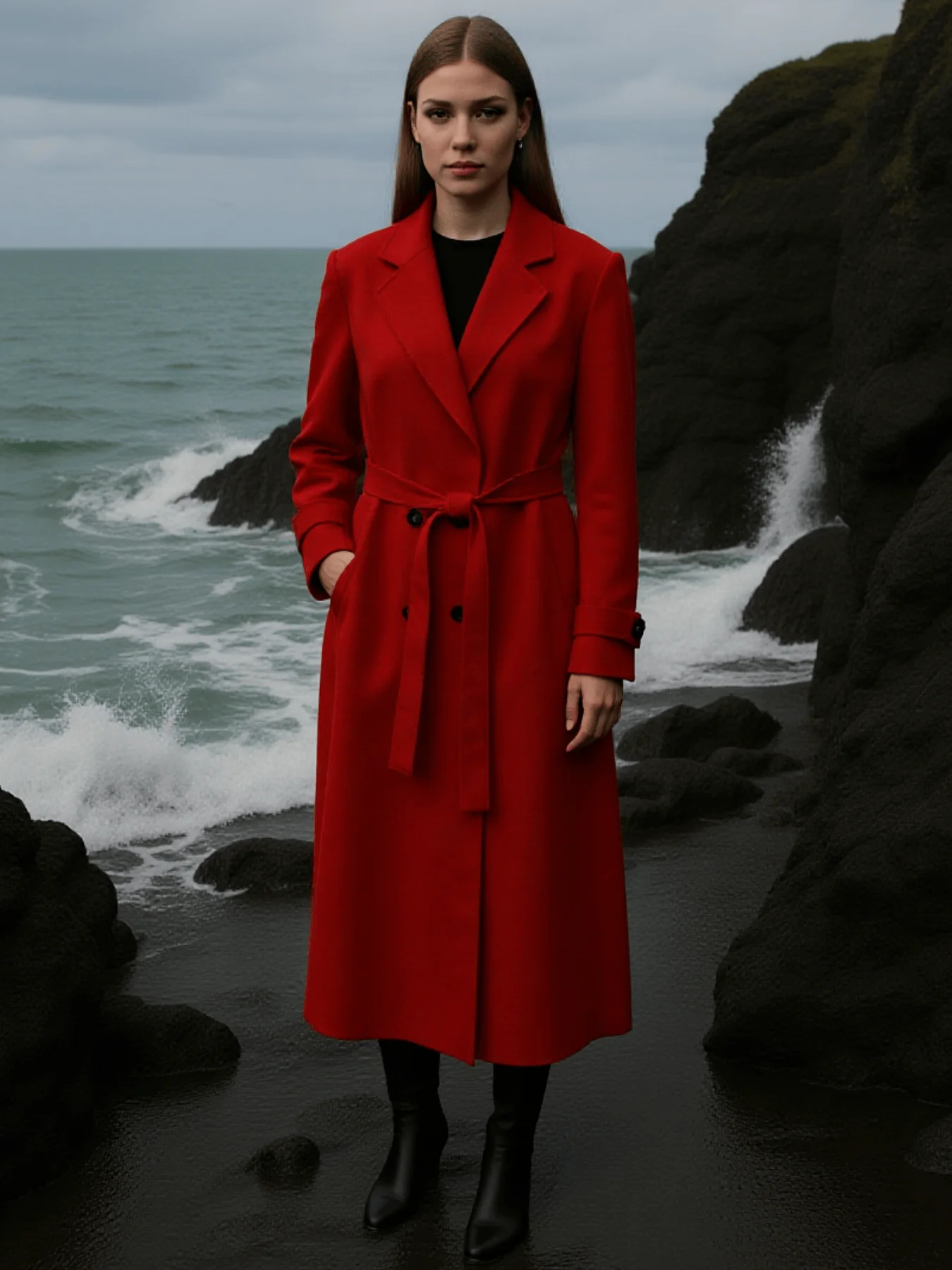 

New Women's Trench Coat for Winter Thickened Wool Double-Breasted Elegant Warmth Daily Wear Fashion Trend Wool Coat