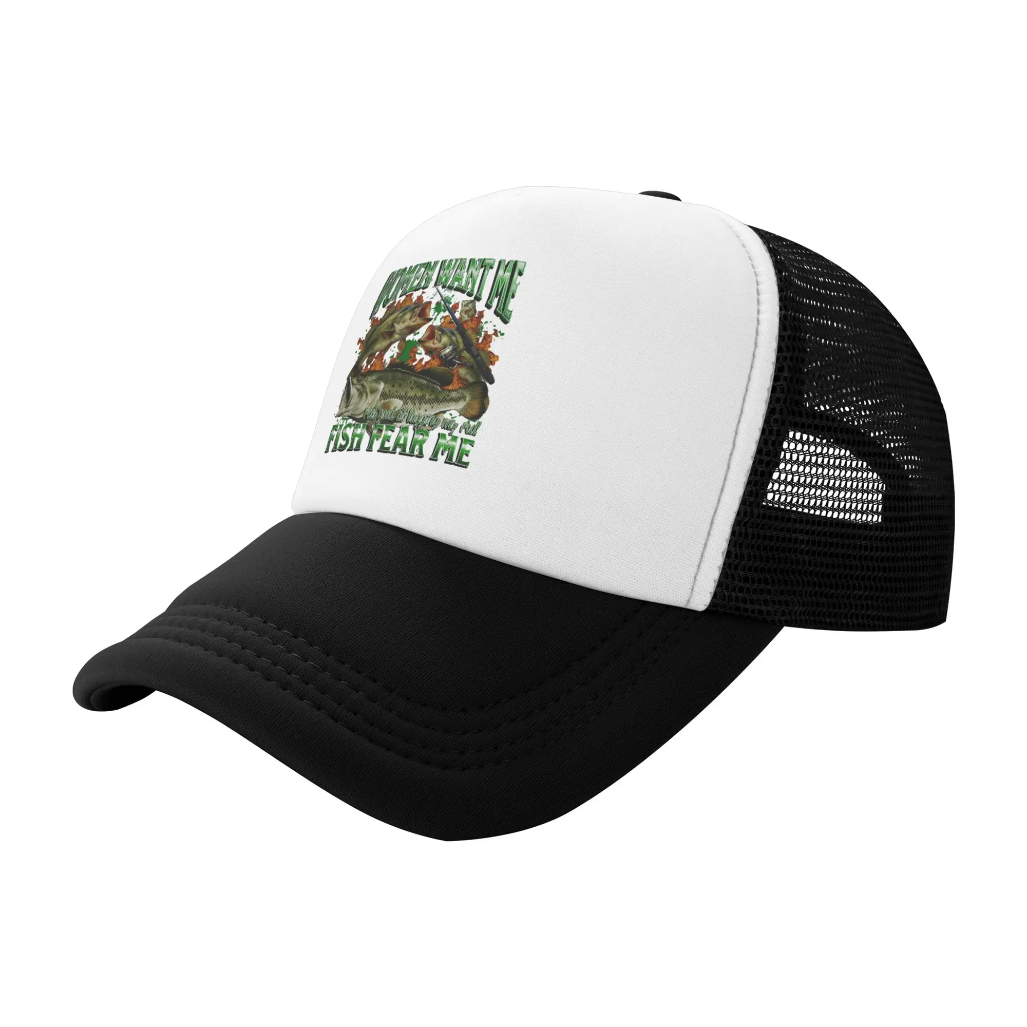 Women Want Me Fish Fear Me Trucker Hat Adult Humor Fishing Funny Fisherman Adjustable Baseball Cap Men Hip Hop  Trucker Cap