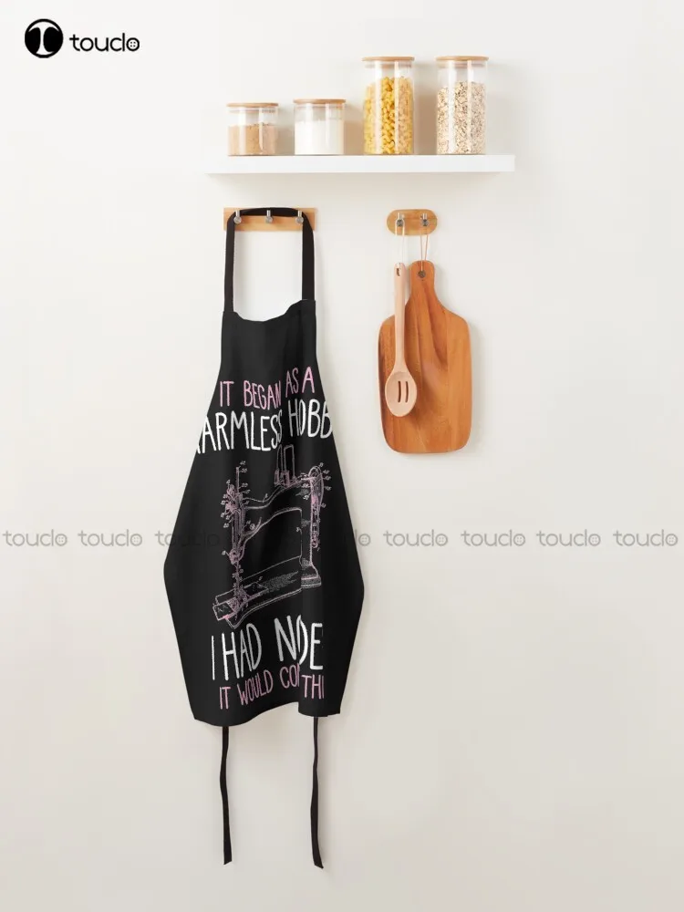 Sewing Machine Hobby Handcrafting Needle Love Apron Server Aprons Garden Kitchen Customized Unisex Adult Apron