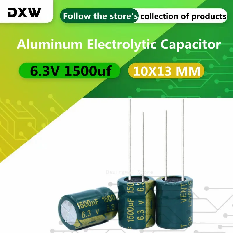 30PCS 1500UF 6.3V  Aluminum Electrolytic Capacitor 10X13 High Frequency Low Resistance Capacitor