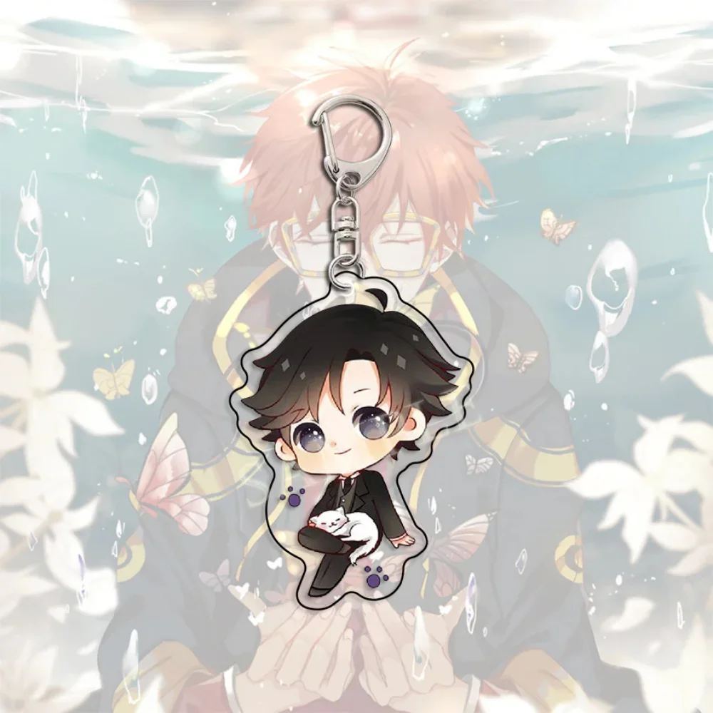 Anime Spiel mystischen Messenger Schlüssel bund Yoosung Zenny 707 Jumin Saeran Q Version Figuren Schlüssel ring Tasche Anhänger Schlüssel anhänger Freunde Geschenk