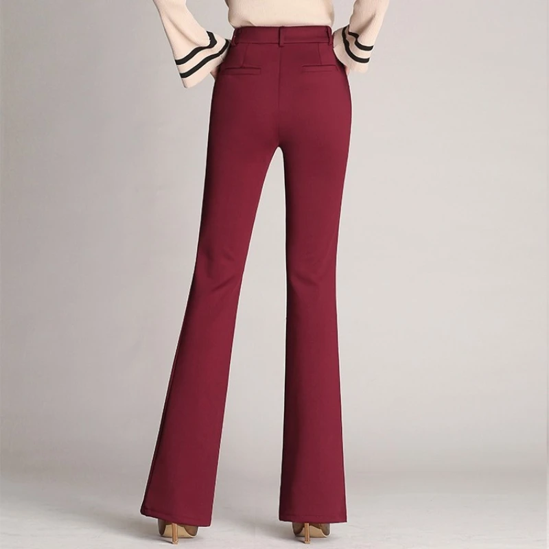 Wide leg pants flared pants straight high waist work trousers