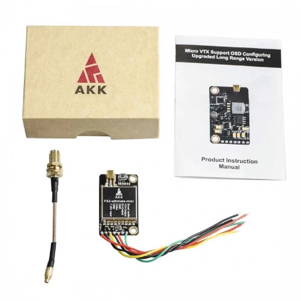 AKK FX2 Ultimate Mini 5,8 GHz 40CH 25mW/200mW/600mW/1200mW transmisor FPV conmutable para RC FPV Racing Drone RC Quadcopter