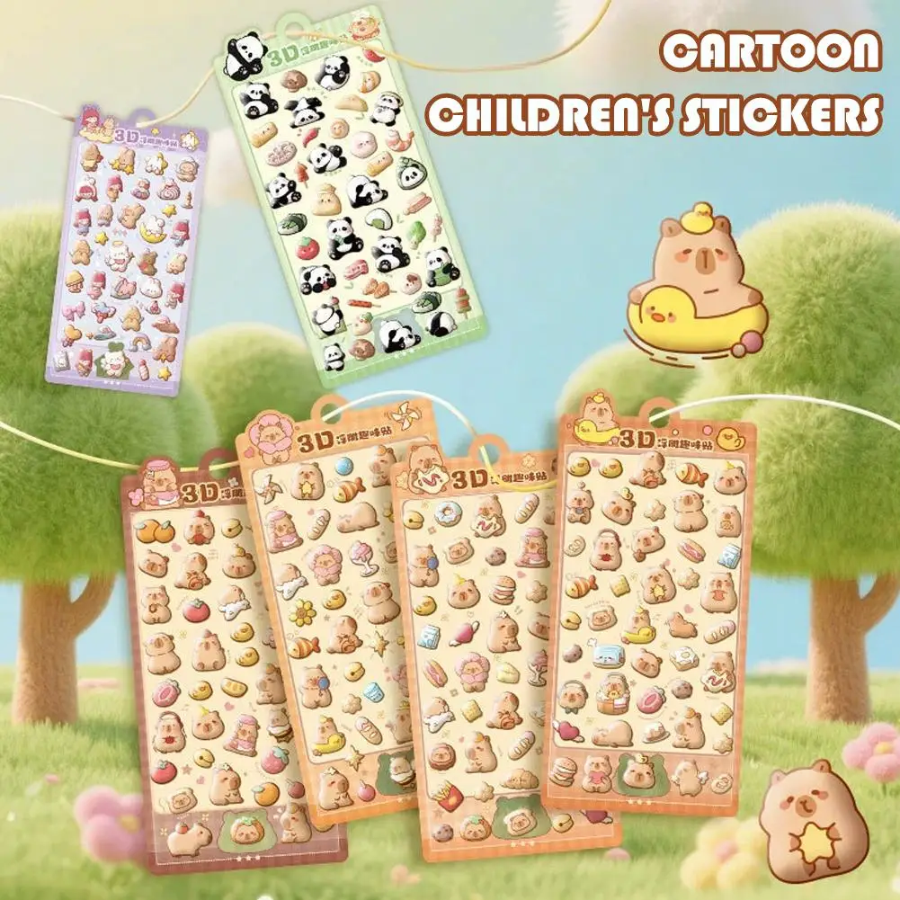 

Наборы 3D наклеек с милыми животными, 4 листа/пакет, каваи, панда, динозавр, рельефные наклейки, альбом для вырезок, сделай сам, украшения, подарки