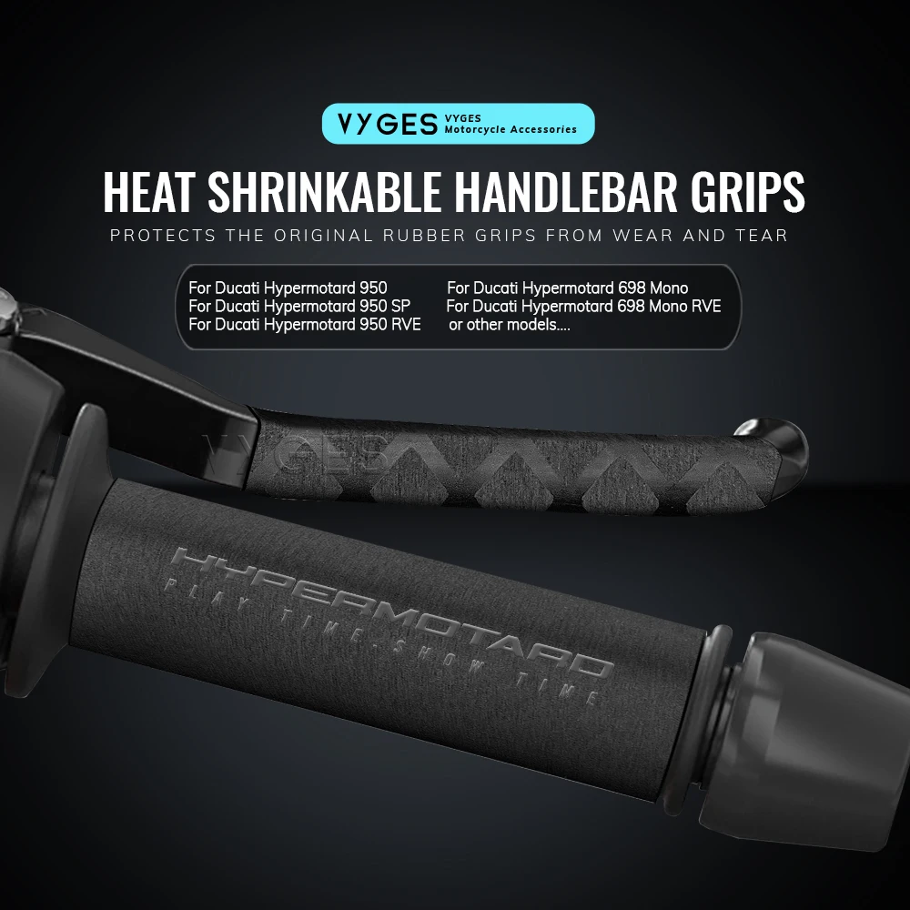 Motorcycle Heat Shrinkable Handlebar Grips Clutch Brake Lever Cover Grip Glove Non-slip For Ducati Hypermotard 950 698