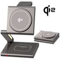 Qi2 Full Aluminum Alloy Foldable Fast Magnetic Wireless Charger Stand for iPhone 15 14 13 12 Apple Watch 8 7 6 Airpods Pro