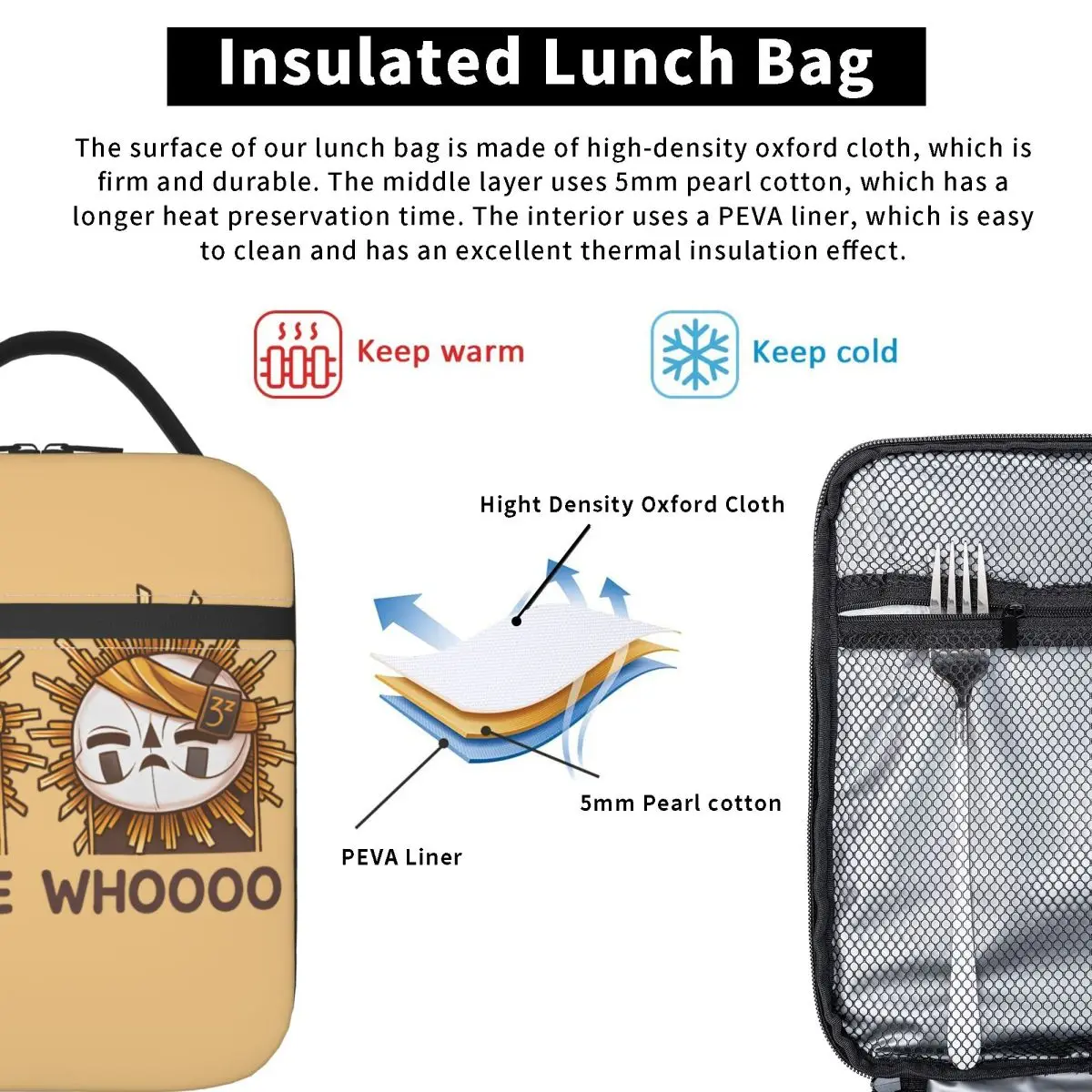 Clair Obscur Expedition 33 Lunch Bag Fun Lunch Box Office Portable Insulated Thermal Tote Handbags Adult Waterproof Cooler