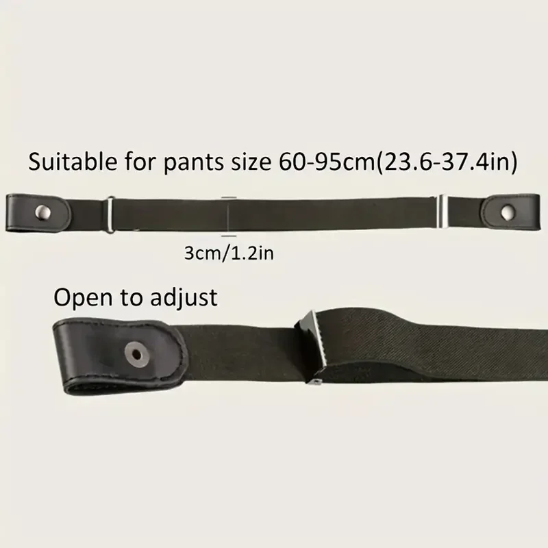 Traceless Invisible Elastic Belt No Buckle One Size Unisex for Jeans Pants Slim Trousers Men Women Comfortable Waist Belt
