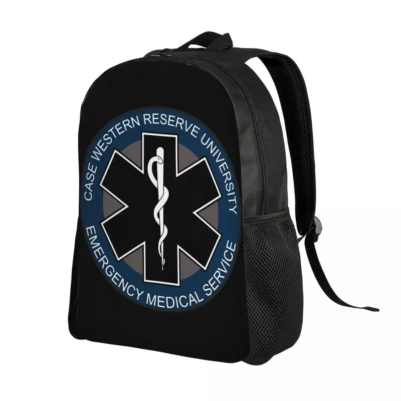 Custom EMT Star of Life laptop backpack men women fashion bookbag for school college students paramedic health care bag