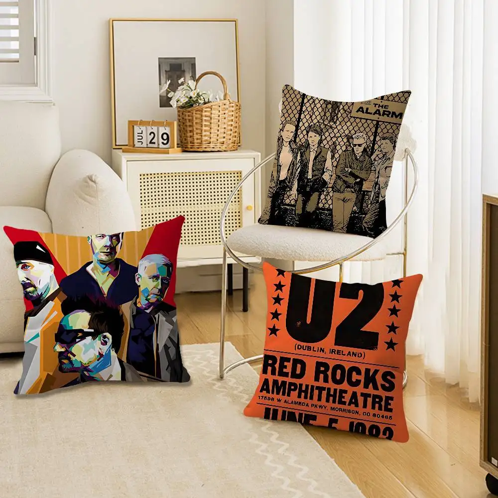 Klassische Rockband U-U2 Kissenbezug, Dekokissenbezug, bedruckter Kissenbezug für Couch