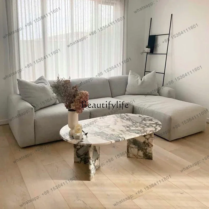 Customization Italian Light Luxury Natural Marble Coffee Table Living Room High Sense