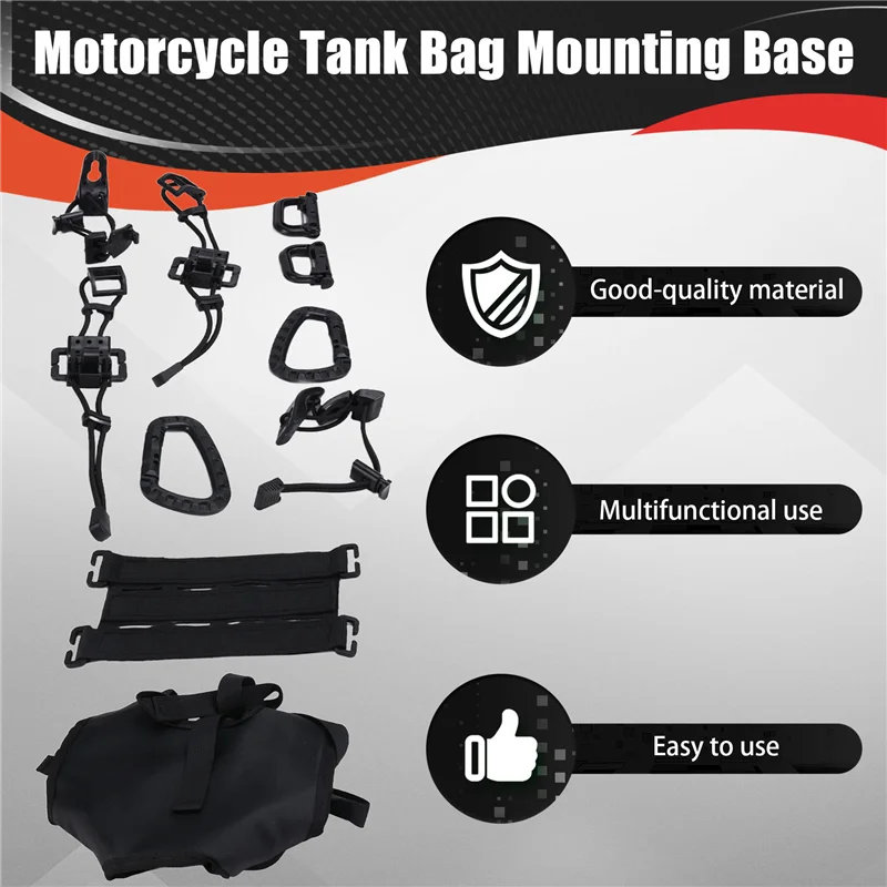 

Motorcycle Tank Bag Mounting Base, Motorcycle Universal Saddle Bag/Tail Bag/Mounting Base,Side Waterproof Bumper Bag