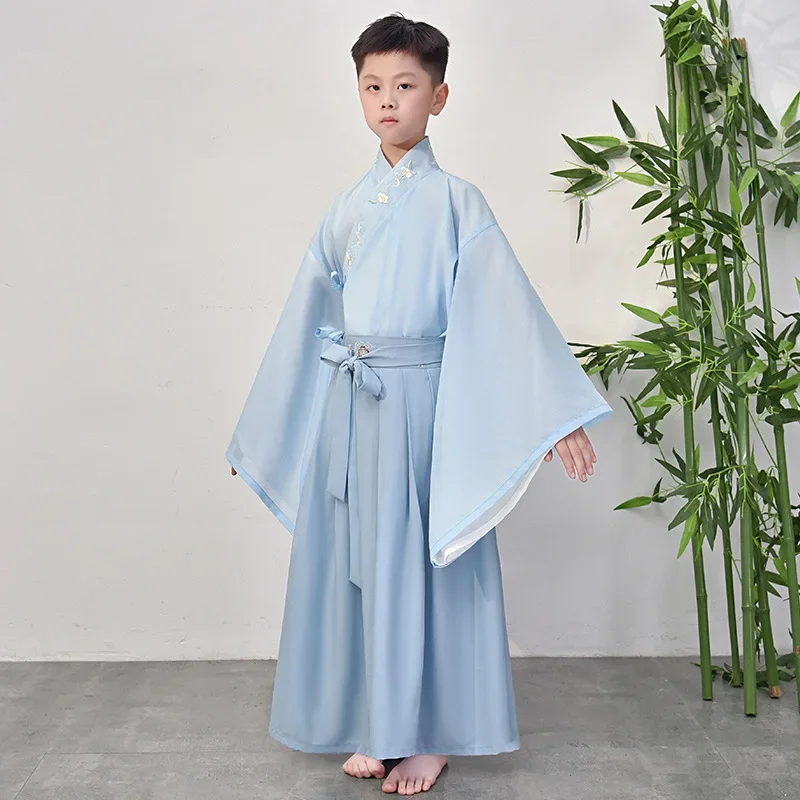 

Ancient Chinese Costume Boys Stage Performance Outfit Tang Dynasty Students Robe Classical Traditional Hanfu Dress for Cosplay