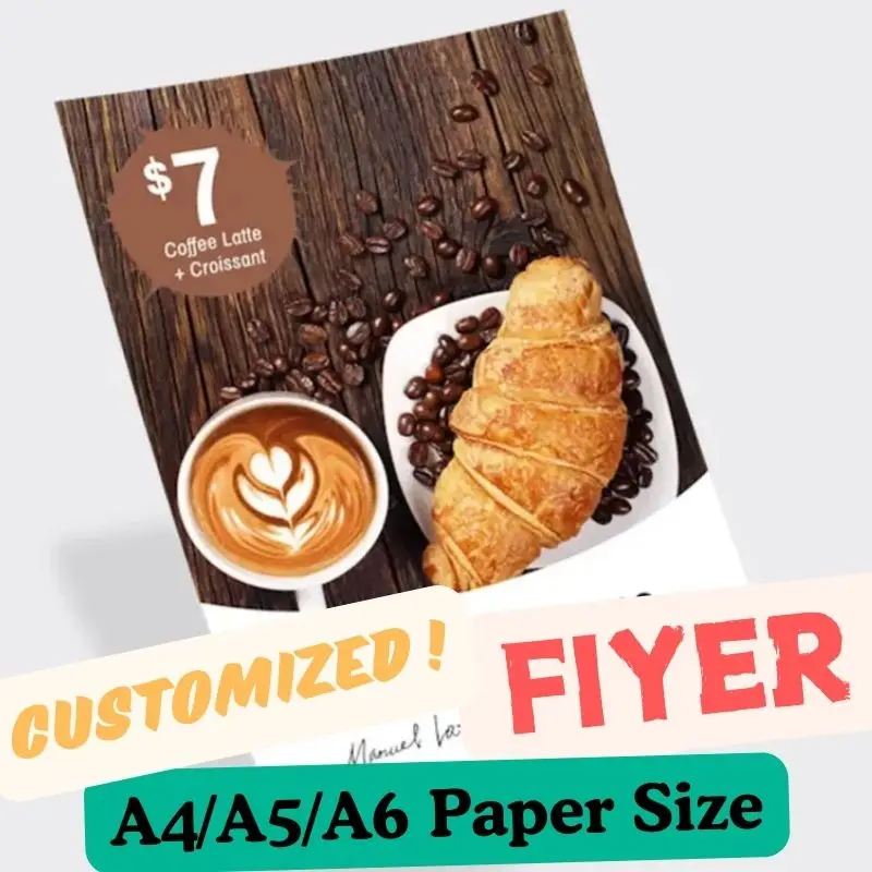 100/200pcs size A5 A6 Custom Leaflet Flyers Printing Services Outdoor Advertising Manua Printing Poster