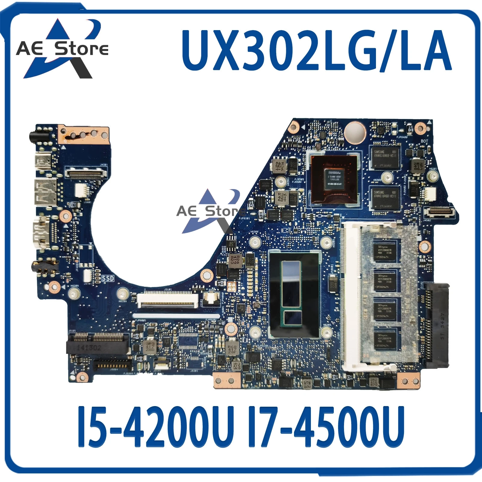 

UX302LG Mainboard For ASUS Zenbook UX302L UX302 UX302LA Laptop Motherboard Main Board i3 i5 i7 CPU 4G-RAM GT730M/UMA