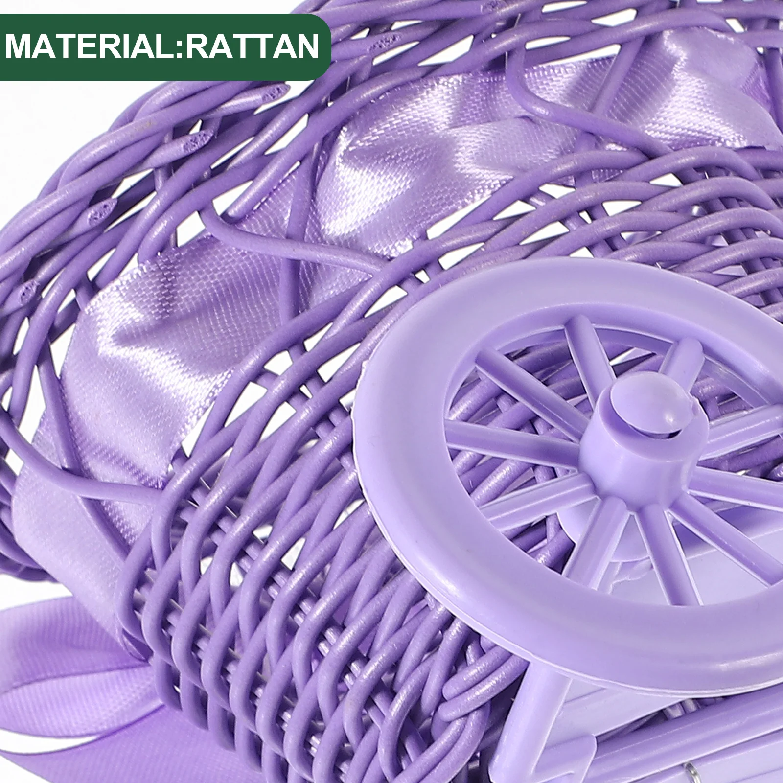 

Bike Rattan Flower Basket Vase Woven Plant Pot with Liner Bamboo Baskets Garden Water