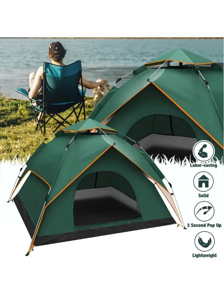 3-4-Personen-Zelt mit 2 Türen für Camping, Wandern, Picknick, Jagd, Angeln, Campingzelt, Sekundenzelt, Pop-Up-Zelt