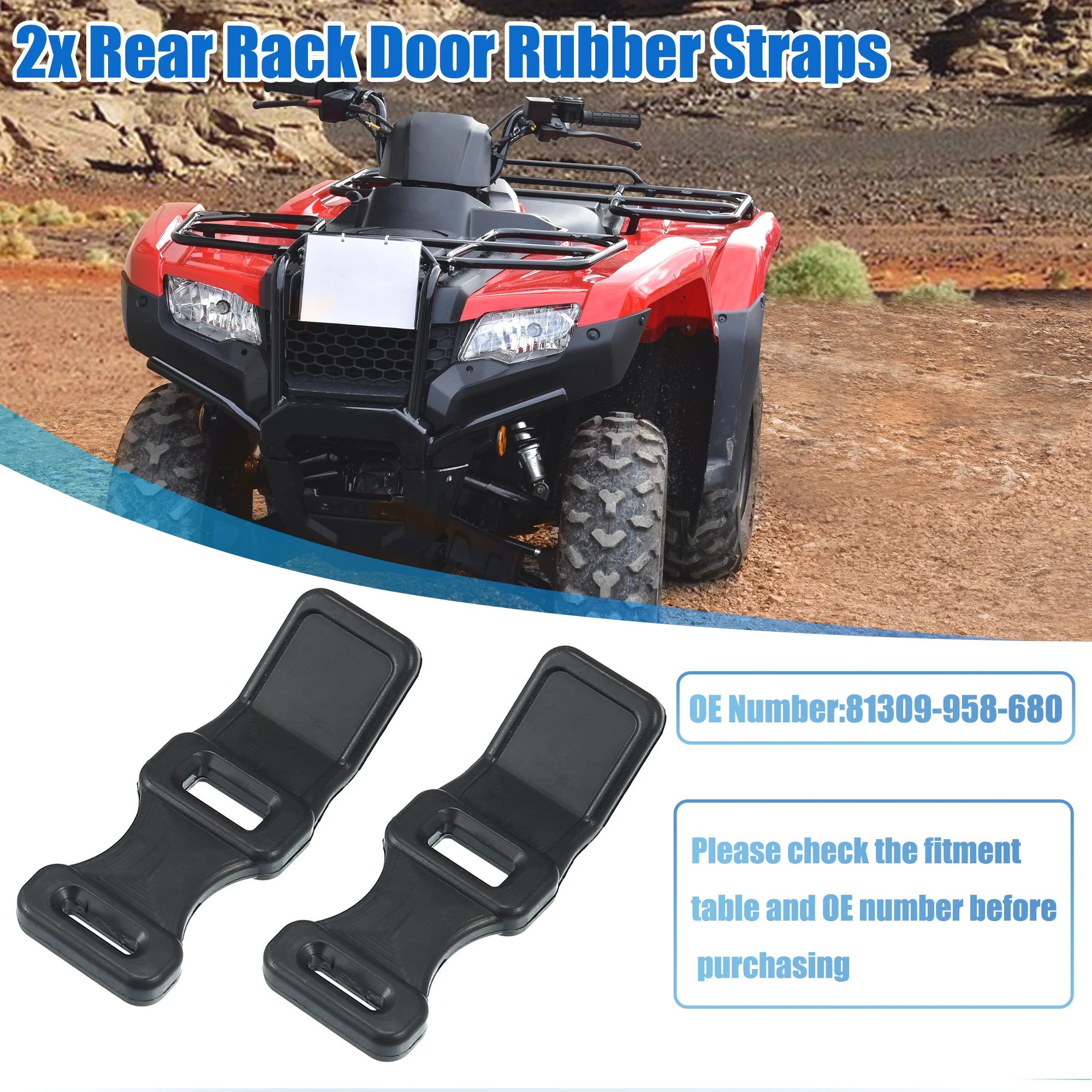X Autohaux 2 correas de goma para puerta trasera 81309-958-680 para Honda ATC200E TRX300 TRX350