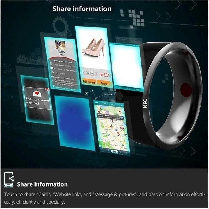 Multifunctional NFC Finger Ring Intelligent Wearable Connect Android Phone Equipment Waterproof Smart Ring