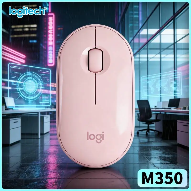 Logitech M350 Silent Pebble Mouse - 90% Noise Reduction, Quiet Scroll, Dual Connectivity, 18-Month Battery, Windows macOS Fit