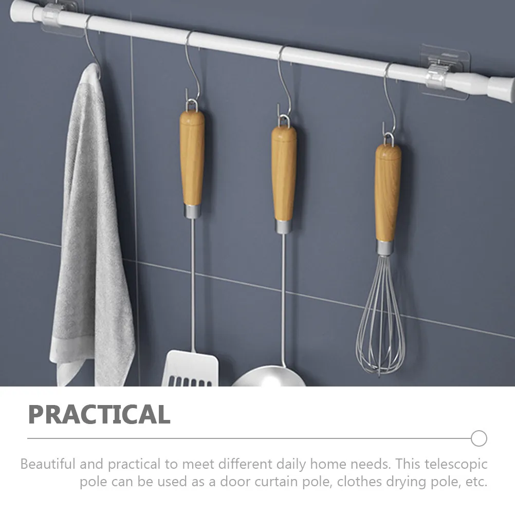 

2Pcs Extendable Telescopic Rod Multipurpose Curtain Rod Adjustable Tension Pole Clothes Drying Rail for Home Window Shower