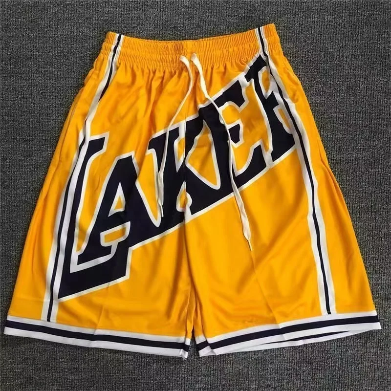 Retro Basketball Shorts Men\'s and Women\'s Sports Shorts Raptors Lakers Kobe 76ers Spurs Pants Running Training Casual Sports NBA