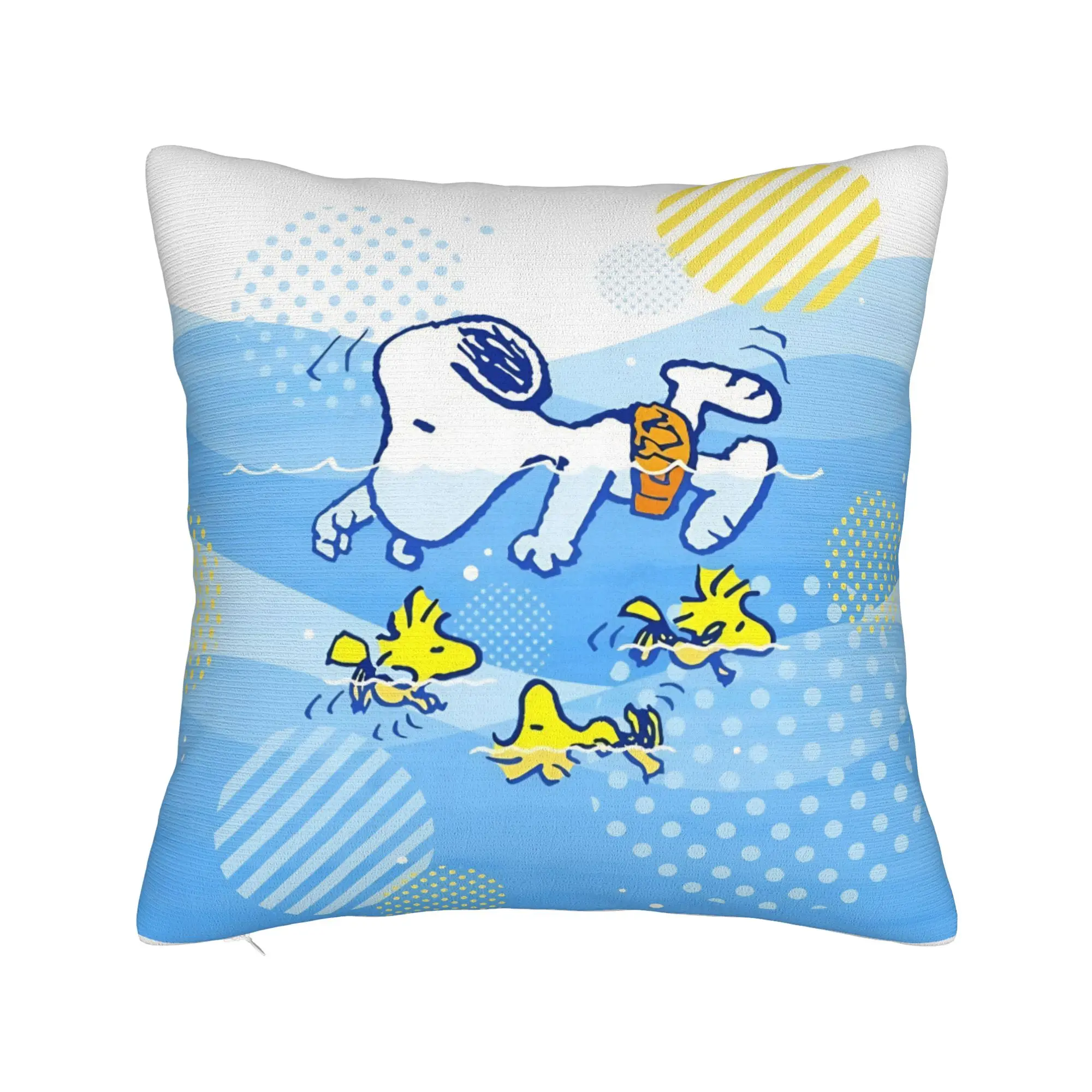 Cartoon Cute S-Snoopys Square Pillowcases Polyester Sofa Beach Cushion Case Creative Home Decoration Throw Pillow Case 45*45