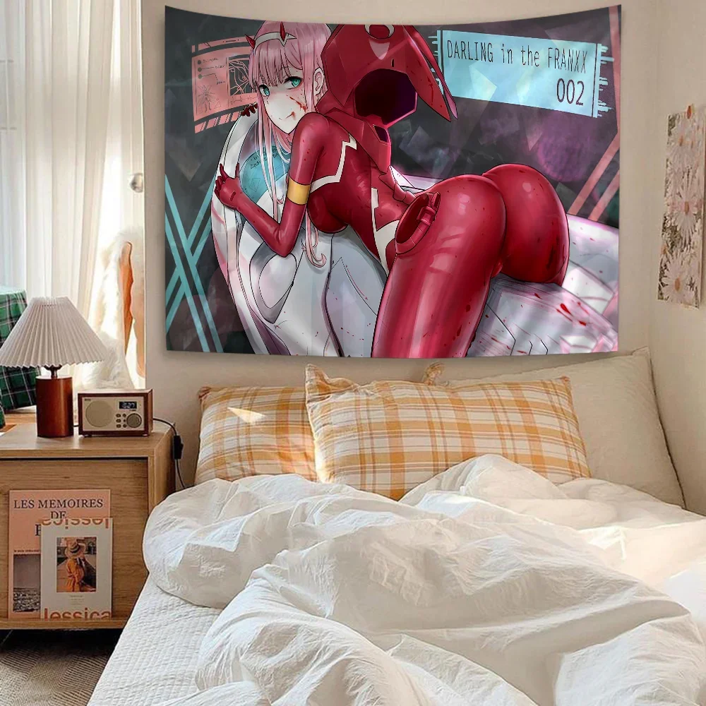 Zero Two Darling In The FranXX Anime Hanging Bohemian Tapestry Hanging Tarot Hippie Wall Rugs Dorm Japanese Tapestry