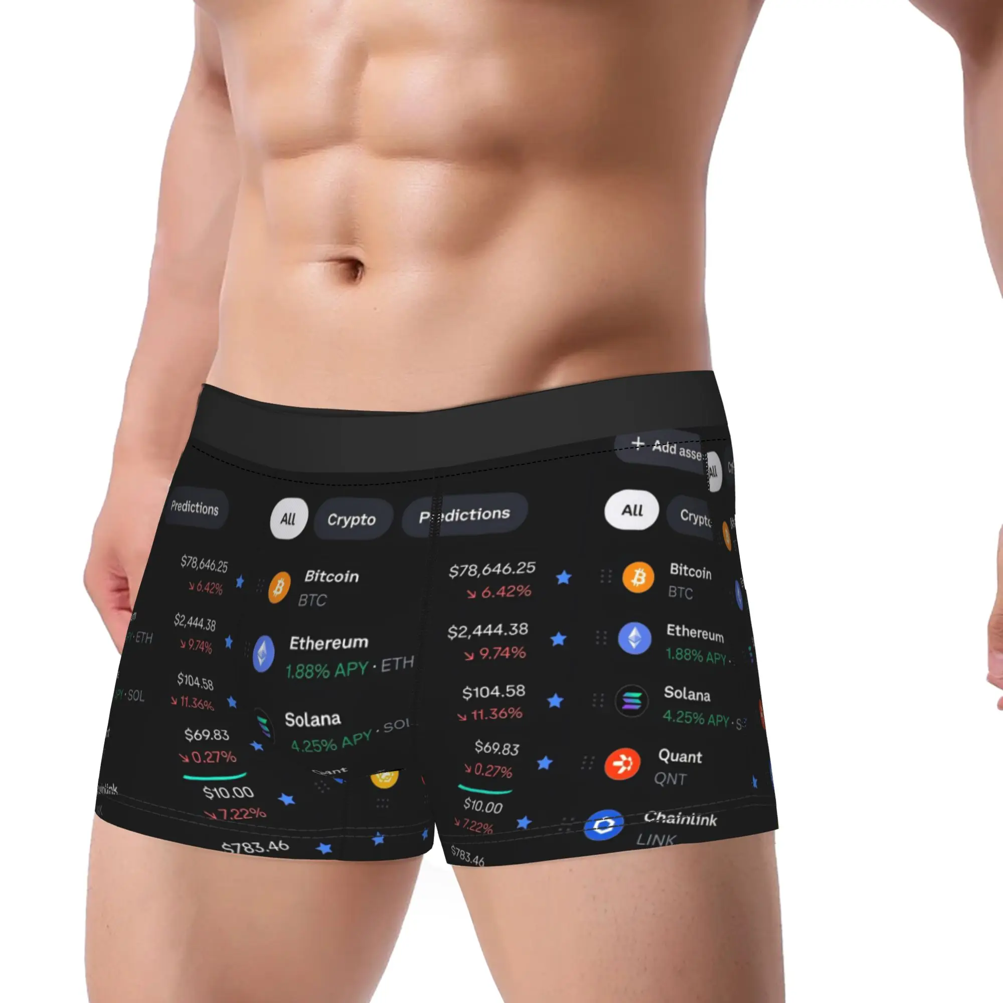 Crypto Wallet Interface Underwear Tech Finance Digital Asset Man Boxer Brief Breathable Boxer Shorts Trenky Plus Size Panties