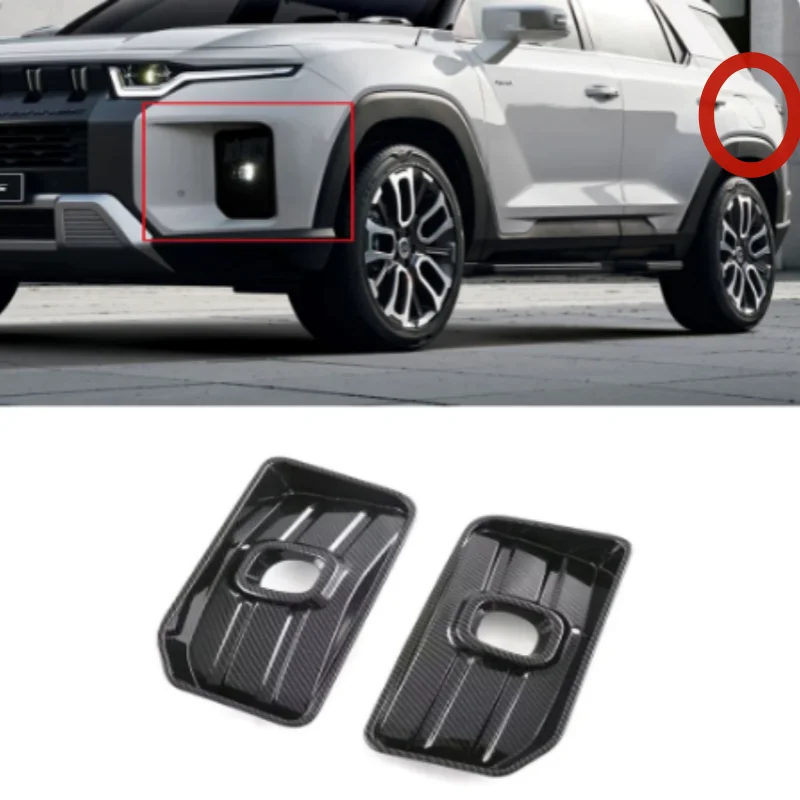 

Abaiwai 3d sticker Exterior For Ssangyong Torres 2022 2023 Abs Carbon Fiber Fuel Tank Cap/front Fog Light Trim Frame