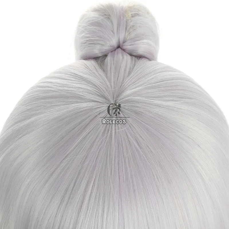 Peluca de Cosplay AAA 2025 ROLECOS Genshin Impact Kamisato Ayaka, 70cm de largo con coletas, pelo sintético resistente al calor