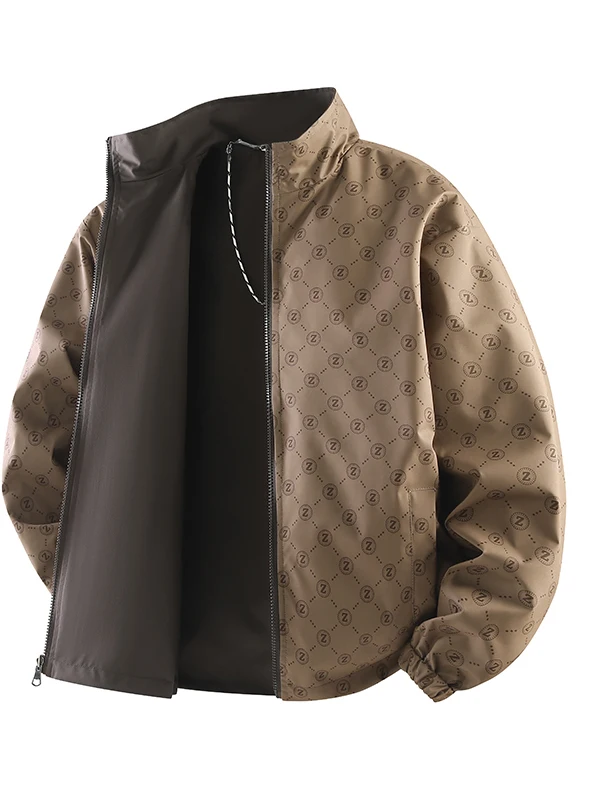 

Мужская повседневная двусторонняя куртка с воротником-стойкой, свободного кроя, модная, брендовая, в стиле Ins Haome, премиум-класса, верхняя одежда