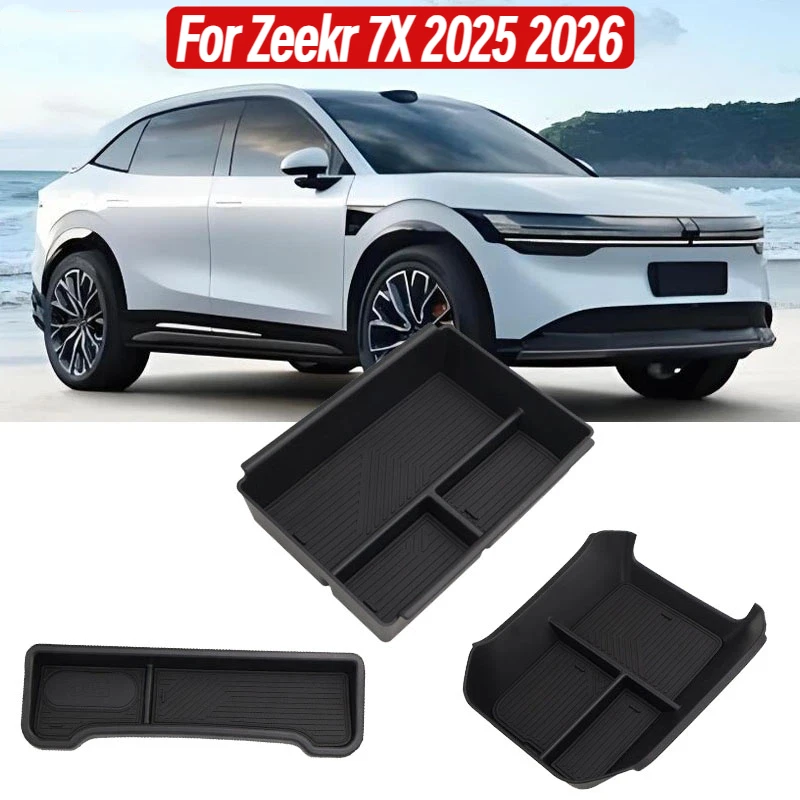 

For Zeekr 7X 2025 2026 Car Armrest Storage Box Central Storage Box Dashboard Tray Interior Organizer Stowing Tidying Accessories