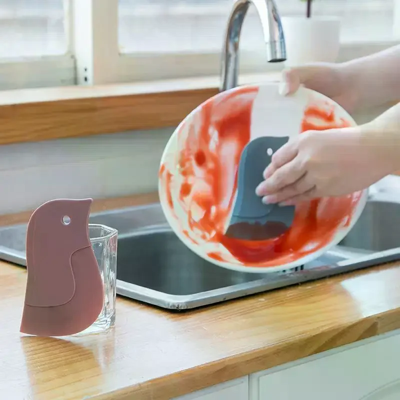 Household Kitchen Multifunctional Soft Scraper Dirt And Grease Cleaning Tool Silicone Scraper To Clean Pots And Oil Stains