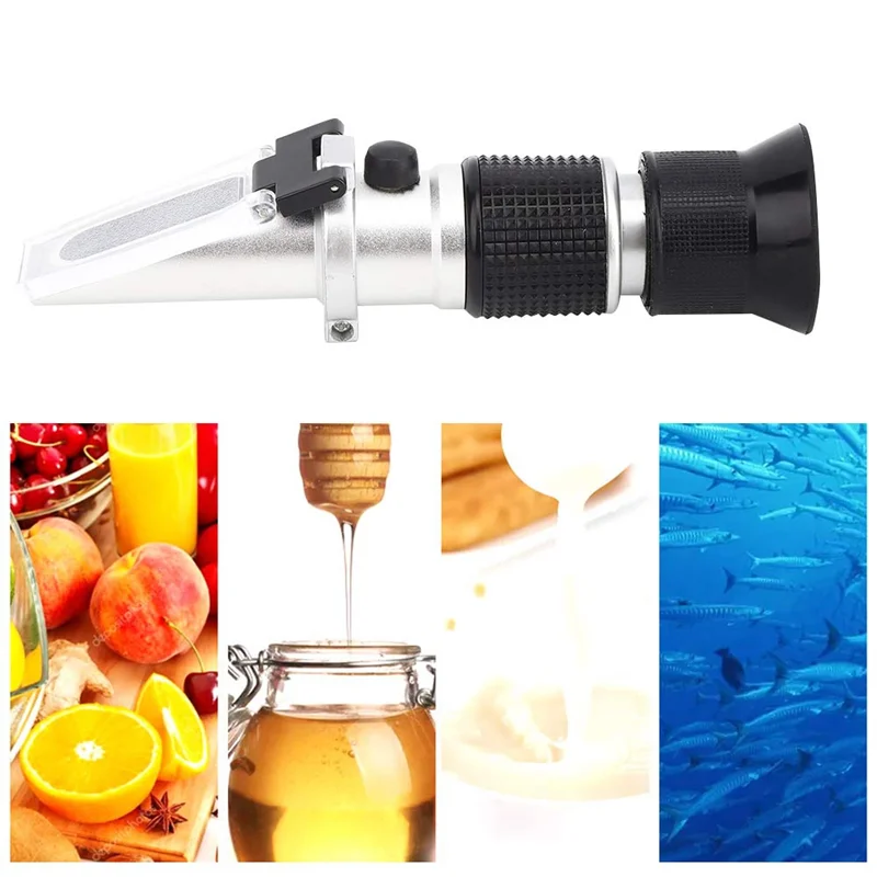 AF90-1Set RHB-90ATC Digital Digital Brix Refractometer Honey Moisture Tester Sugar Content Meter 0-90% Metal