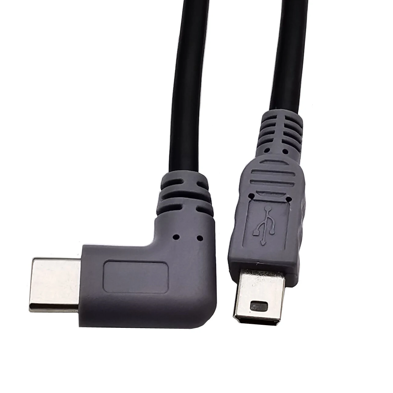 90 Degree Elbow USB 3.1 Type-C To Mini 5P / Micro USB OTG Male To Male Data Charging Adapter Cable USB-C 1m 3ft