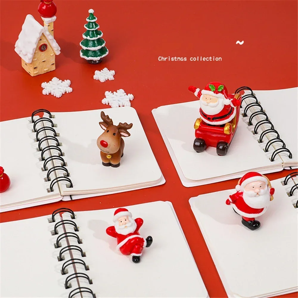 Mini Christmas Series Coil Notepad Cute Santa Pocket Memo Pads School Supplies Kid Gift Portable Notebooks Student Stationery