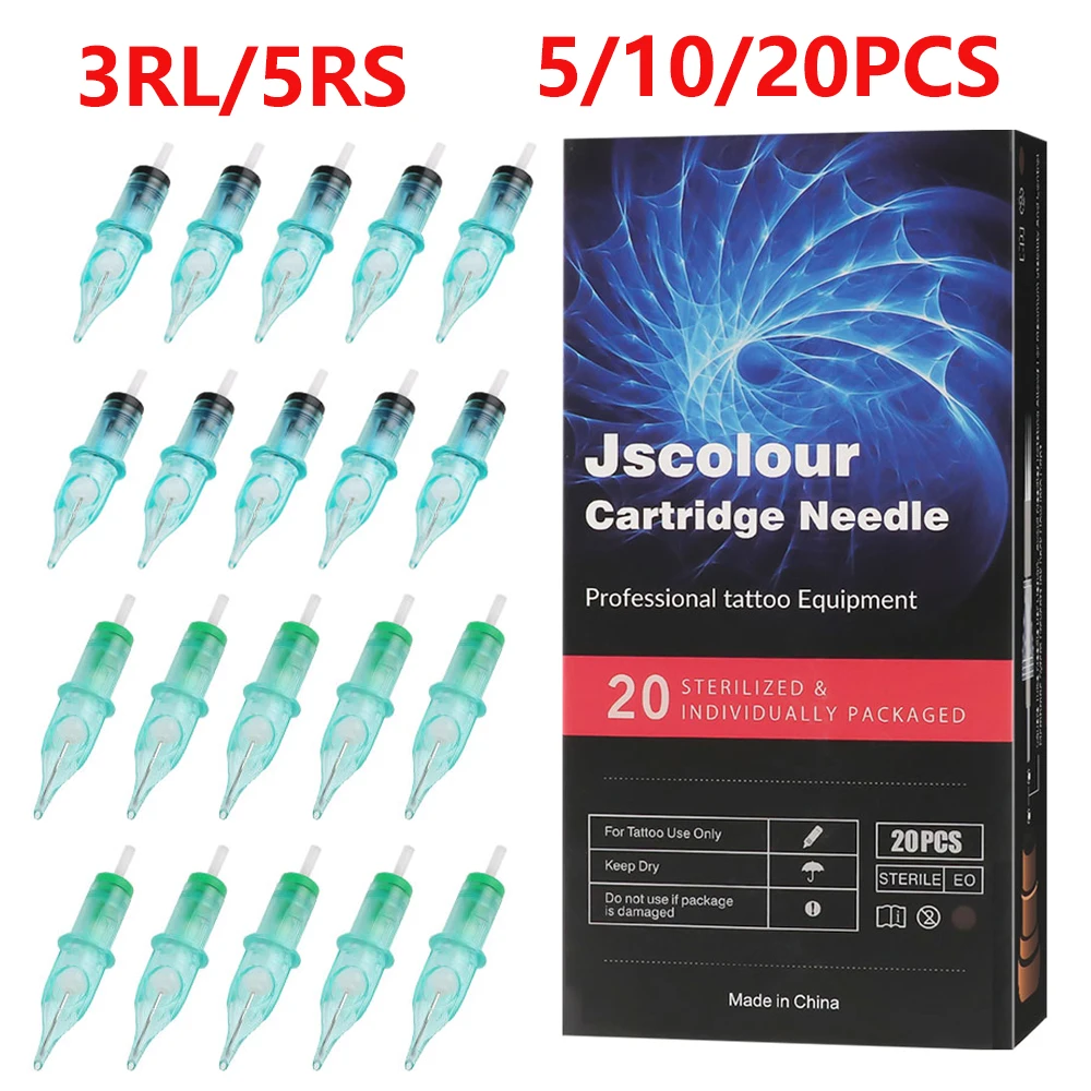 

1203RL/1205RS Tattoo Cartridge Needles with Membrane Safety Cartridges Disposable Tattoo Needle for Tattoo Artists Round Liner