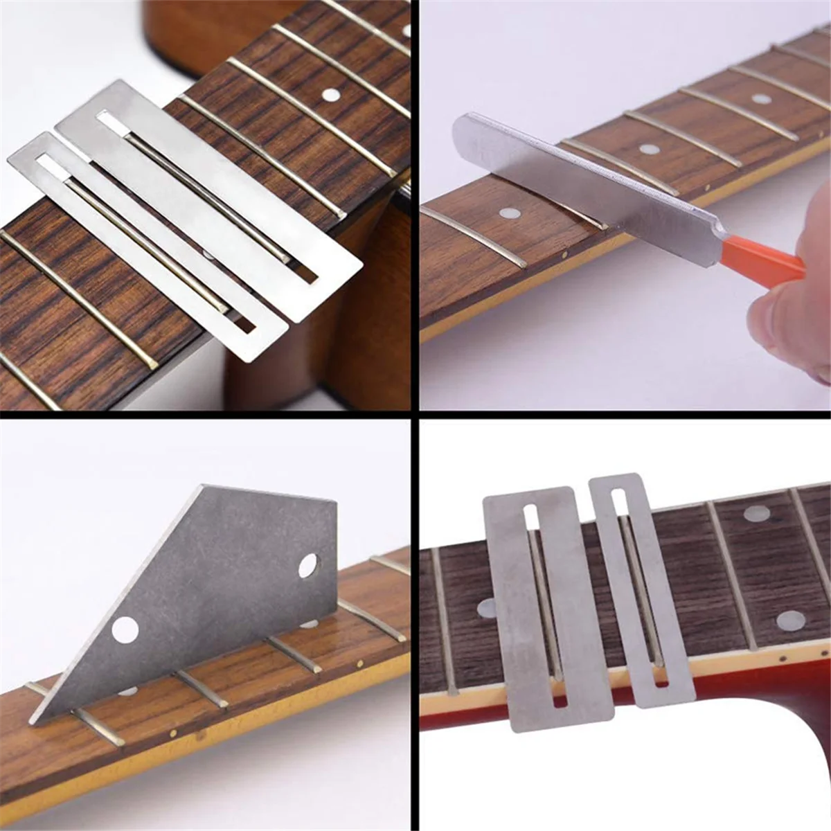 Stainless Steel Guitar Polishing File Guitars Frets Leveling Ruler Fret Polishing Protection Gasket Guitar Repag