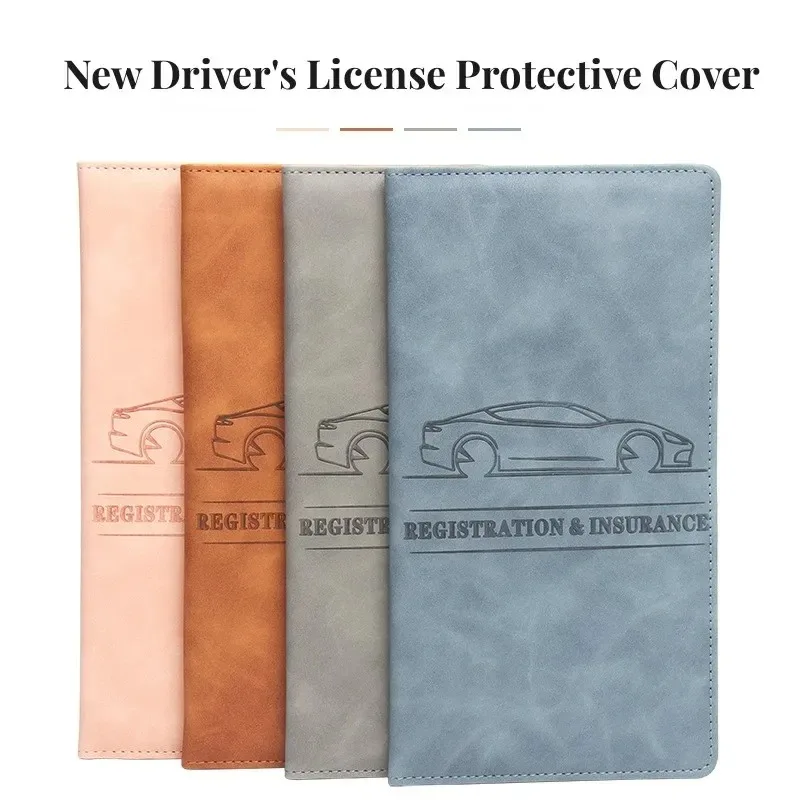 Leather Driving License Cover Car Registration Insurance Holder Auto Documents Storage Bag 2026