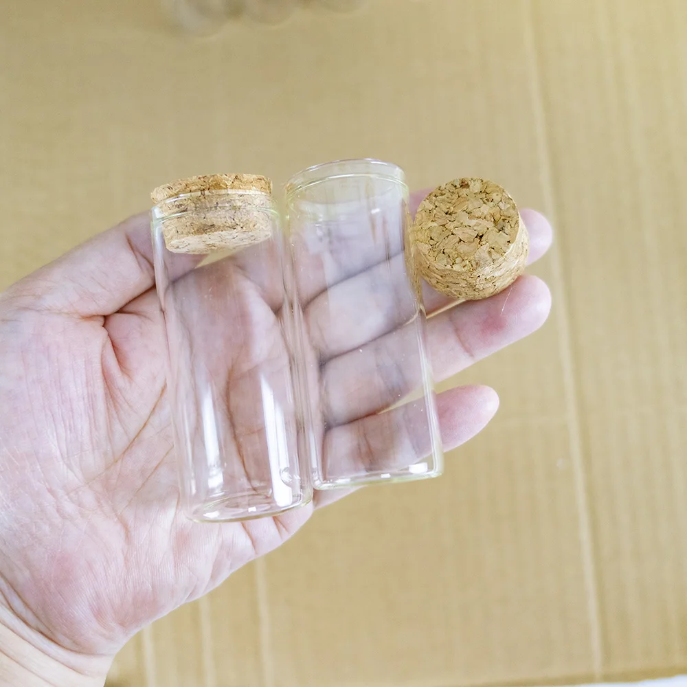 24pcs/Lot 30ml DIY Mini Wishing Glass Bottles Corks Crafts 30mm Tiny Empty Jars Stopper Transparent Souvenir Container