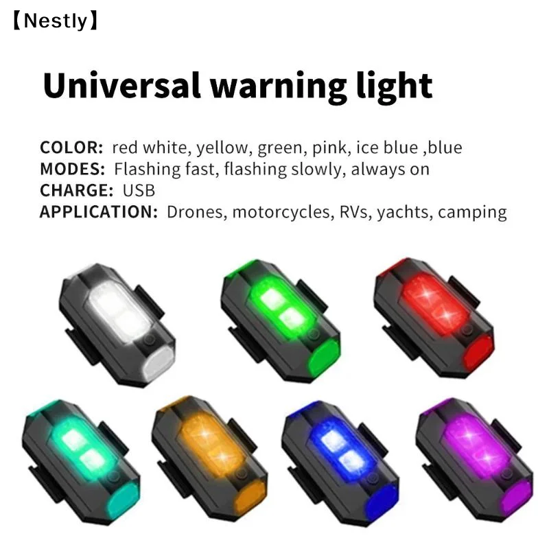 Motorcycle Lights Drone Strobe Light USB LED Anti-Collision Bike Aircraft Night Flying Mini Flashing Warning Signal Light〔Nest〕