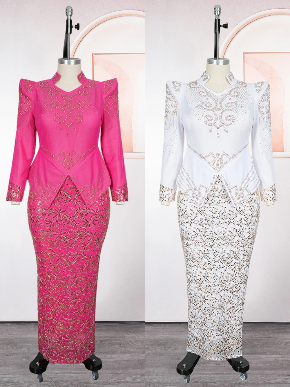 فساتين أفريقية فاخرة للنساء أنيقة بأكمام طويلة رداء ماكسي أنقرة Dashiki ملابس حفل زفاف مساء فستان مقاس كبير