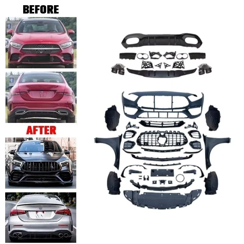 STLF Auto Modified Facelift Body Kit for 2019-2022 Mercedess-Benzs A-class W177 Upgrade A45 Bodykit Wide Style Body Kit
